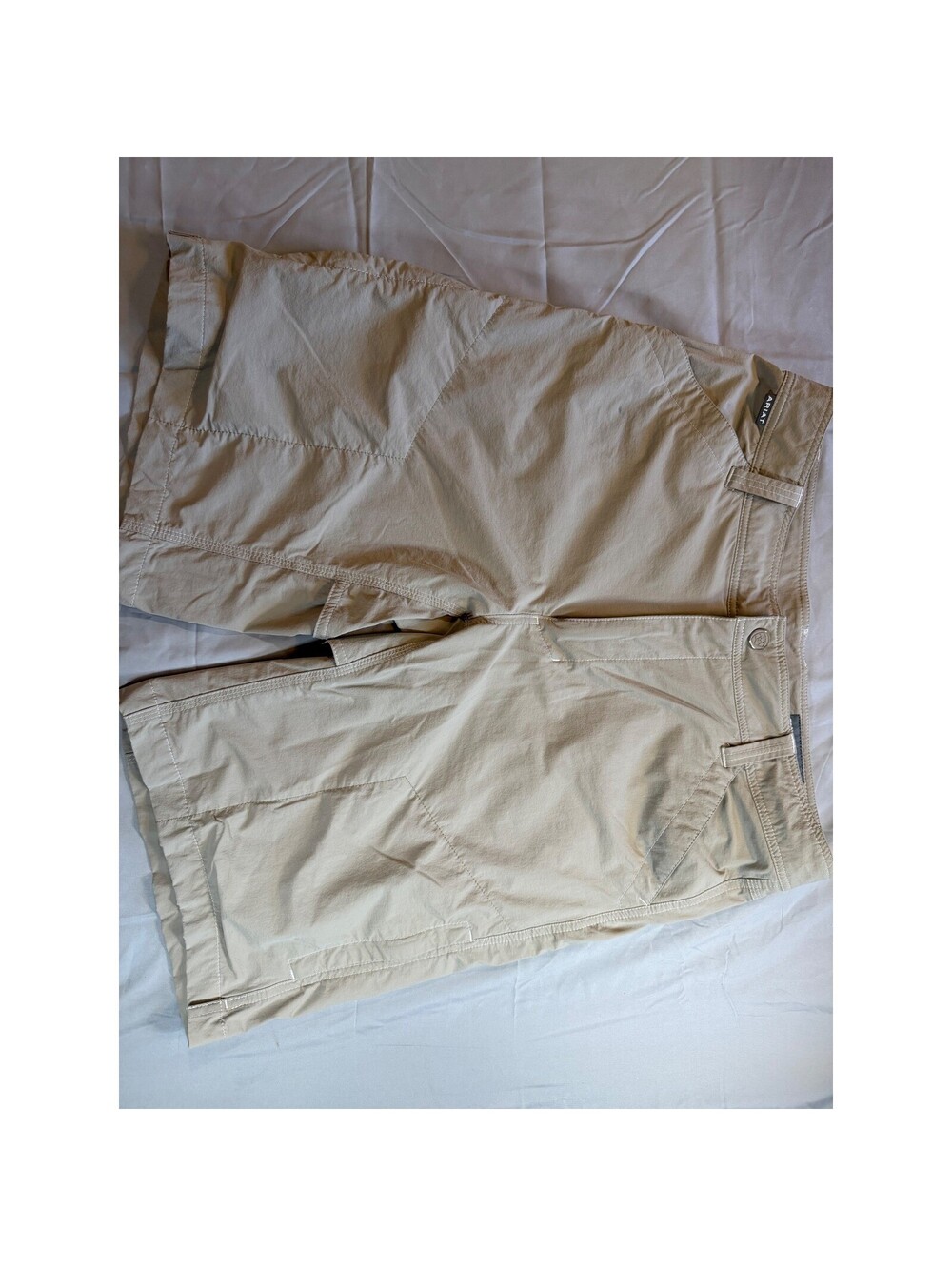 Ariat Mens AriatTEK Heat Series Tan Khaki Technical Cargo Work Shorts Size 35